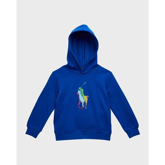 Polo Ralph Lauren Other - Polo Ralph Lauren Boys Blue Polo Paint Hooded Sweatshirt Size 6